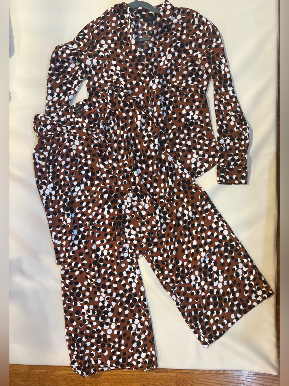 Halogen Women’s Brown polka dot Printed Jumpsuit & Pants Set